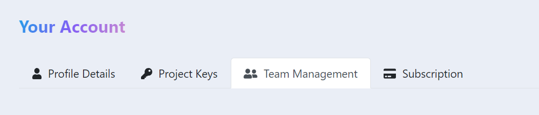 Team managemnt tab