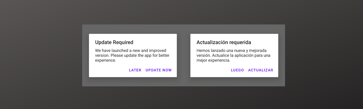 App Upgrade Update Message Localization